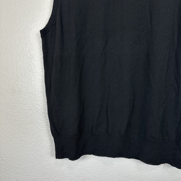 Williams Kent Sweater Mens XL Italian Merino Wool Black 1/4 Zip Vest Golf Preppy - Picture 4 of 11